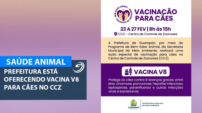 CCZ OFERECE VACINA V8 PARA CAES