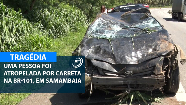 UMA PESSOA FOI ATROPELADA POR CARRETA NA BR-101, EM SAMAMBAIA_01