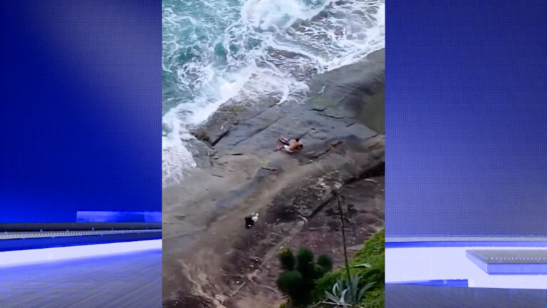 HOMEM FICA DESACORDADO AO ESCORREGAR NAS PEDRAS NA PRAIA DAS PELOTAS