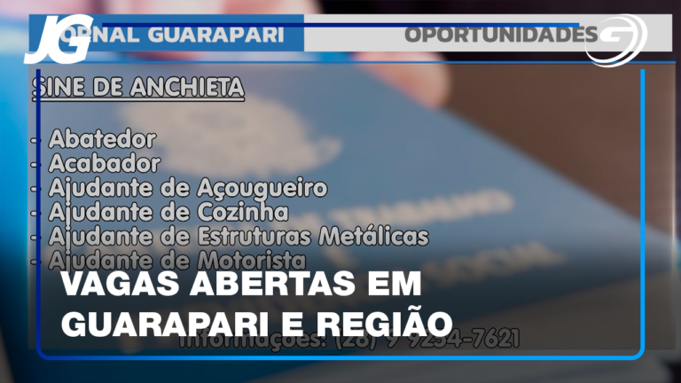 CONFIRA AS PRINCIPAIS OPORTUNIDADES ABERTAS NA REGIÃO