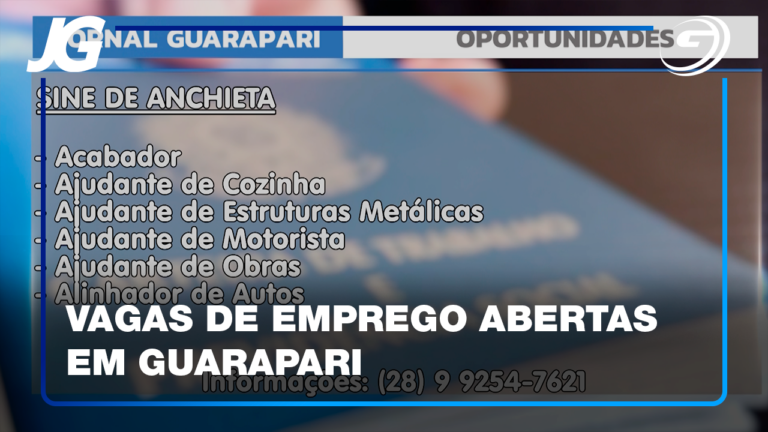 HÁ OPORTUNIDADES NO SINE DE ANCHIETA E EM EMPRESAS LOCAIS