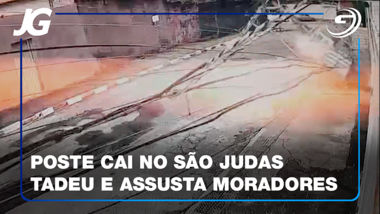 MESMO COM A QUEDA DO POSTE, NINGUÉM FICOU FERIDO