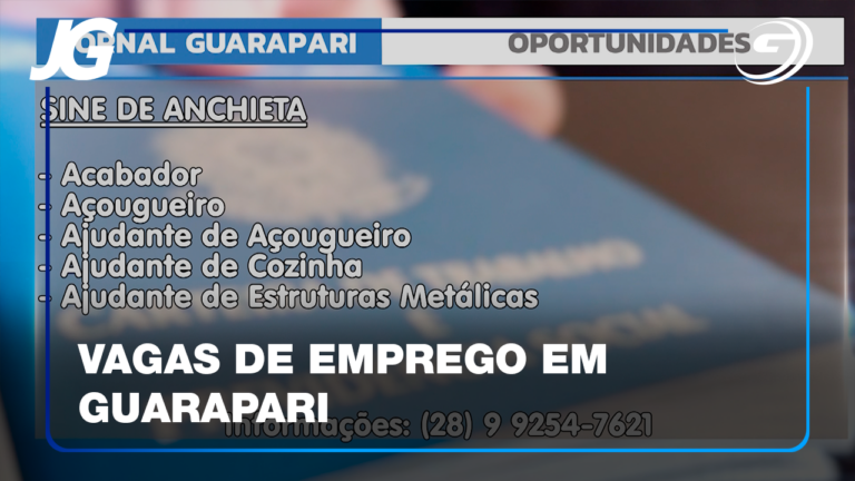 SEMANA COMEÇANDO COM MUITAS OPORTUNIDADES ABERTAS EM GUARAPARI E REGIÃO