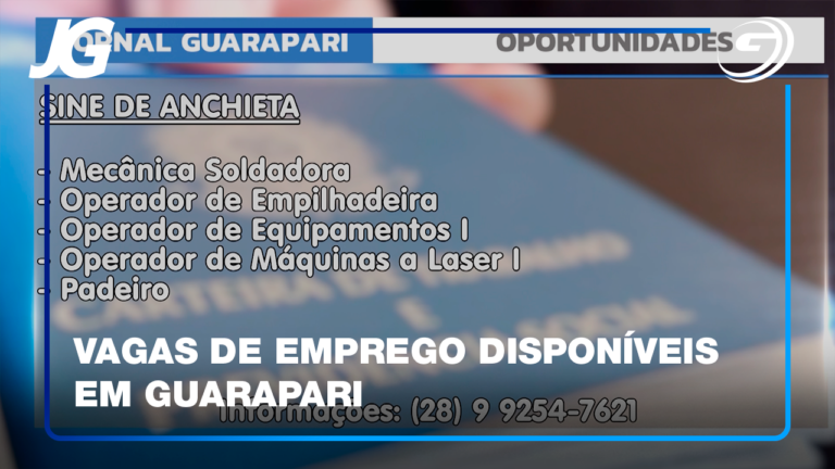 ALÉM DAS VAGAS DO SINE DE ANCHIETA, HÁ OPORTUNIDADES EM EMPRESAS LOCAIS