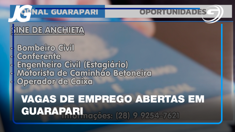 HÁ OPORTUNIDADES DISPONÍVEIS EM EMPRESAS LOCAIS E NO SINE DE ANCHIETA