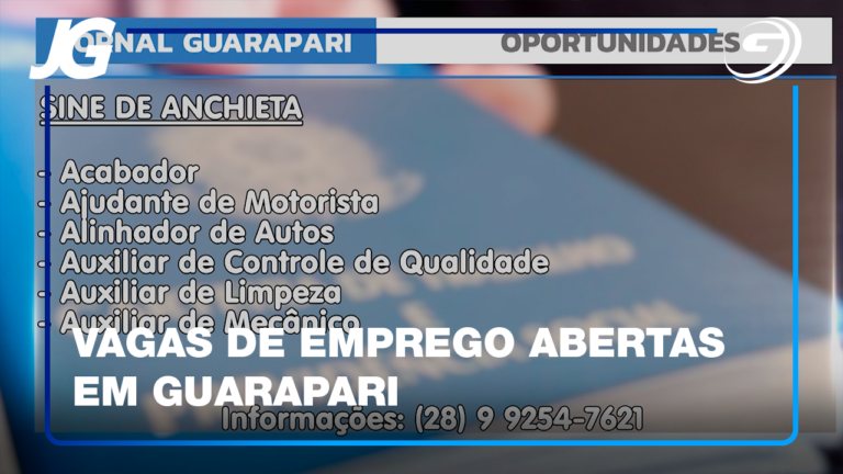 OPORTUNIDADES DISPONÍVEIS NO SINE DE ANCHIETA E EM EMPRESAS LOCAIS