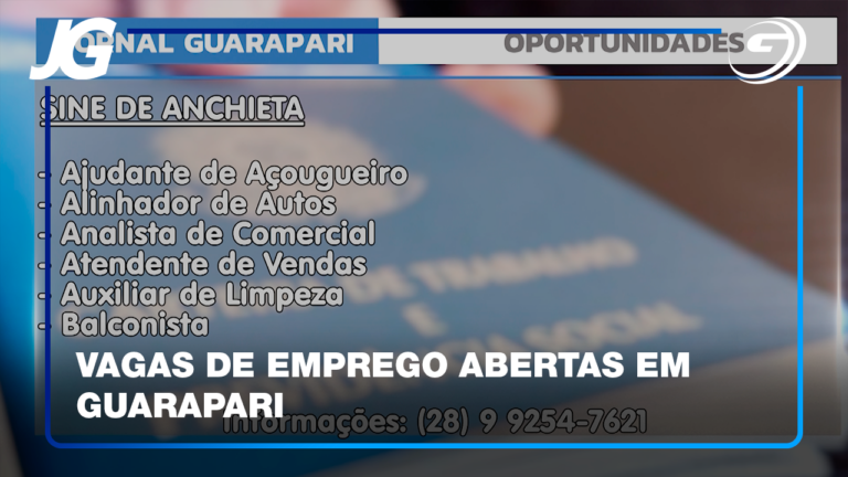 SEMANA COMEÇANDO COM MUITAS OPORTUNIDADES ABERTAS EM GUARAPARI E REGIÃO