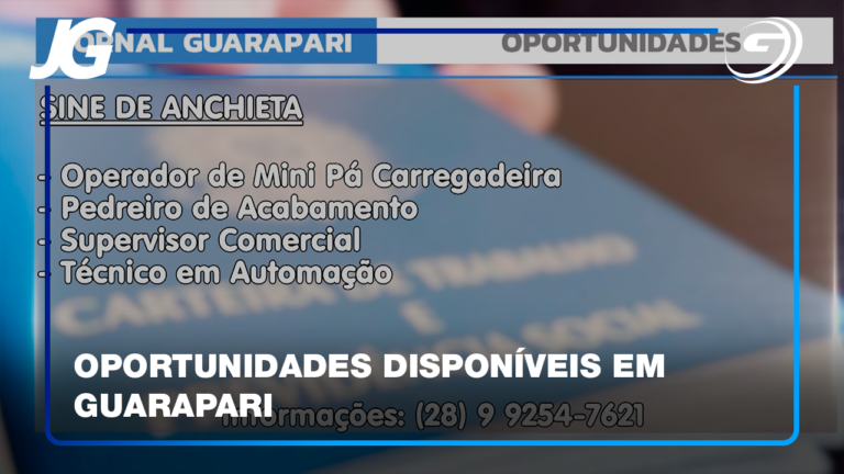 VAGAS DE EMPREGO ABERTAS EM GUARAPARI E REGIÃO