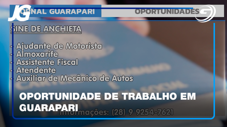 VAGAS DE TRABALHO ABERTAS EM GUARAPARI E REGIÃO