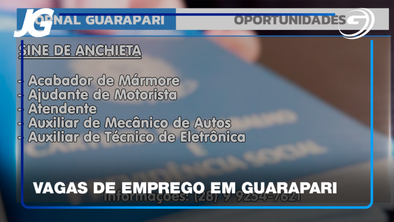 CONFIRA AS VAGAS DE EMPREGO EM GUARAPARI E REGIÃO