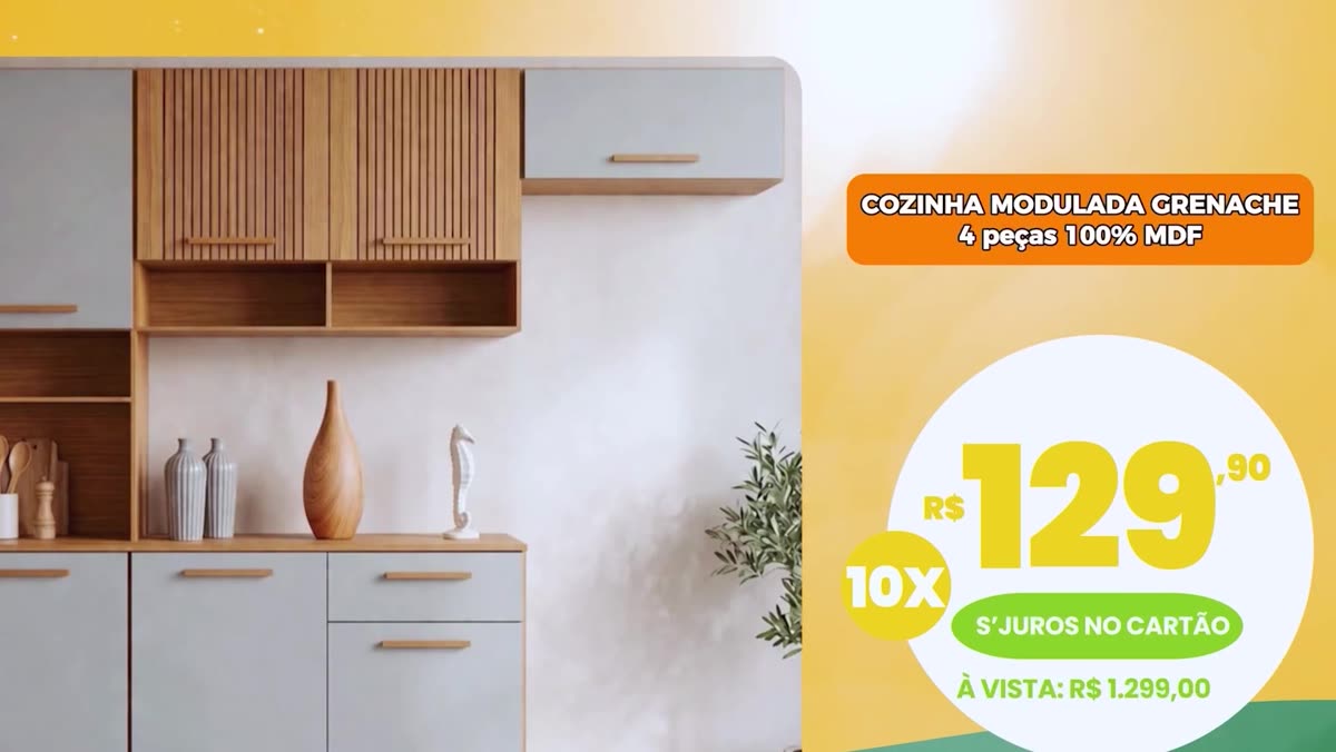 Cozinha modulada em MDF anunciada no Festival Cozinha Nova do Magazin Grande Rio