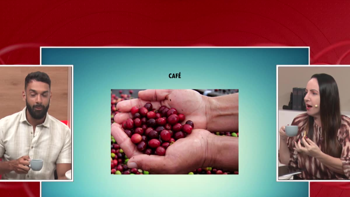 Imagem de grãos de café exibida na brincadeira do quadro