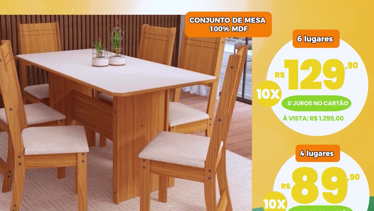 Conjunto de mesa em MDF anunciado no Festival Cozinha Nova
