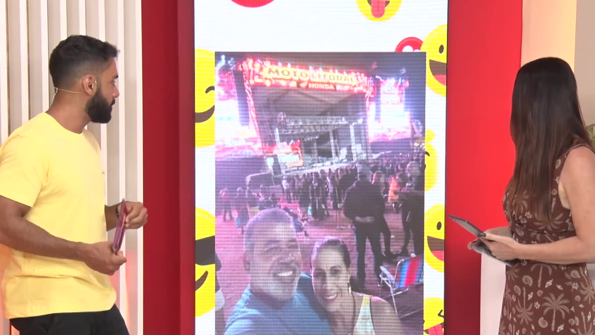 Foto enviada por telespectador exibida na tela do estúdio do Panorama