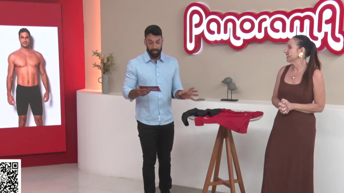 Apresentadores do Panorama mostram peça da Calêndula Moda Íntima