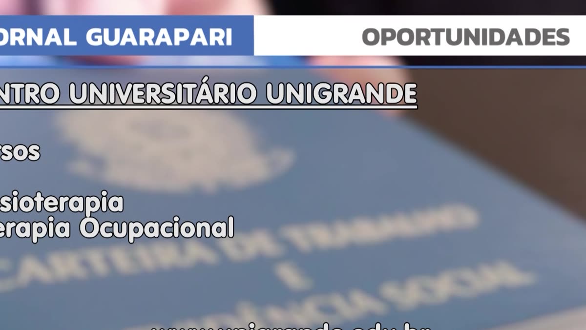 Arte com informações de inscrição nos cursos da Unigrande