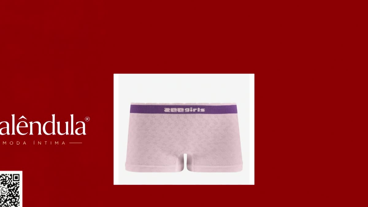 Calcinha boxer infantil sem costura da Calêndula Moda Íntima