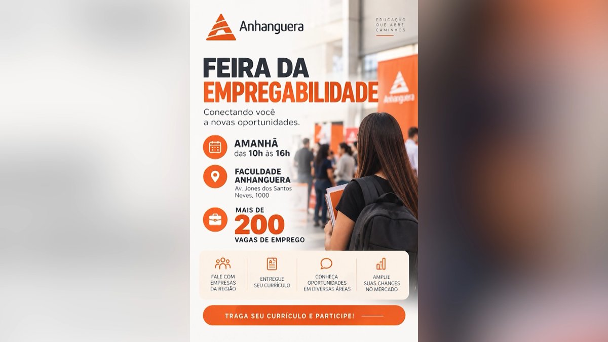 Divulgação da 1ª Feira da Empregabilidade da Faculdade Anhanguera