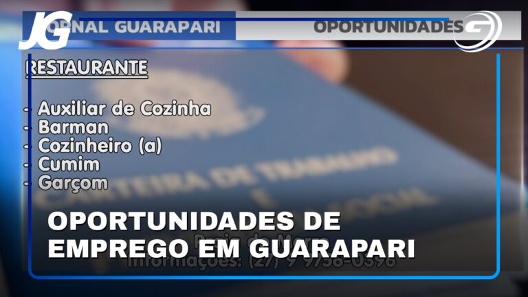 OPORTUNIDADES DE EMPREGO EM GUARAPARI