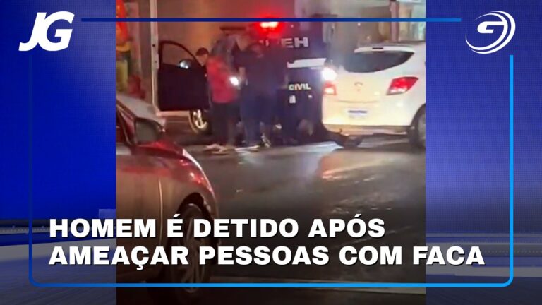 HOMEM É DETIDO APÓS AMEAÇAR PESSOAS COM FACA